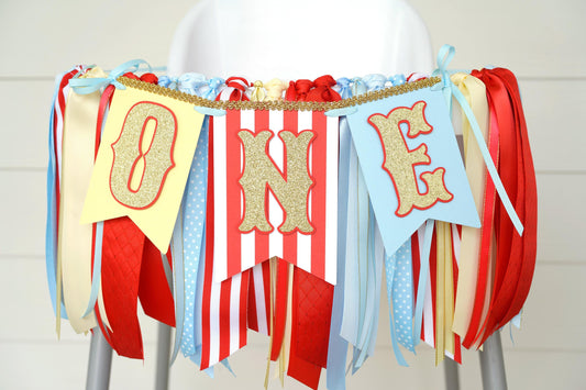 Carnival Circus High Chair Banner and Ribbon Garland Set