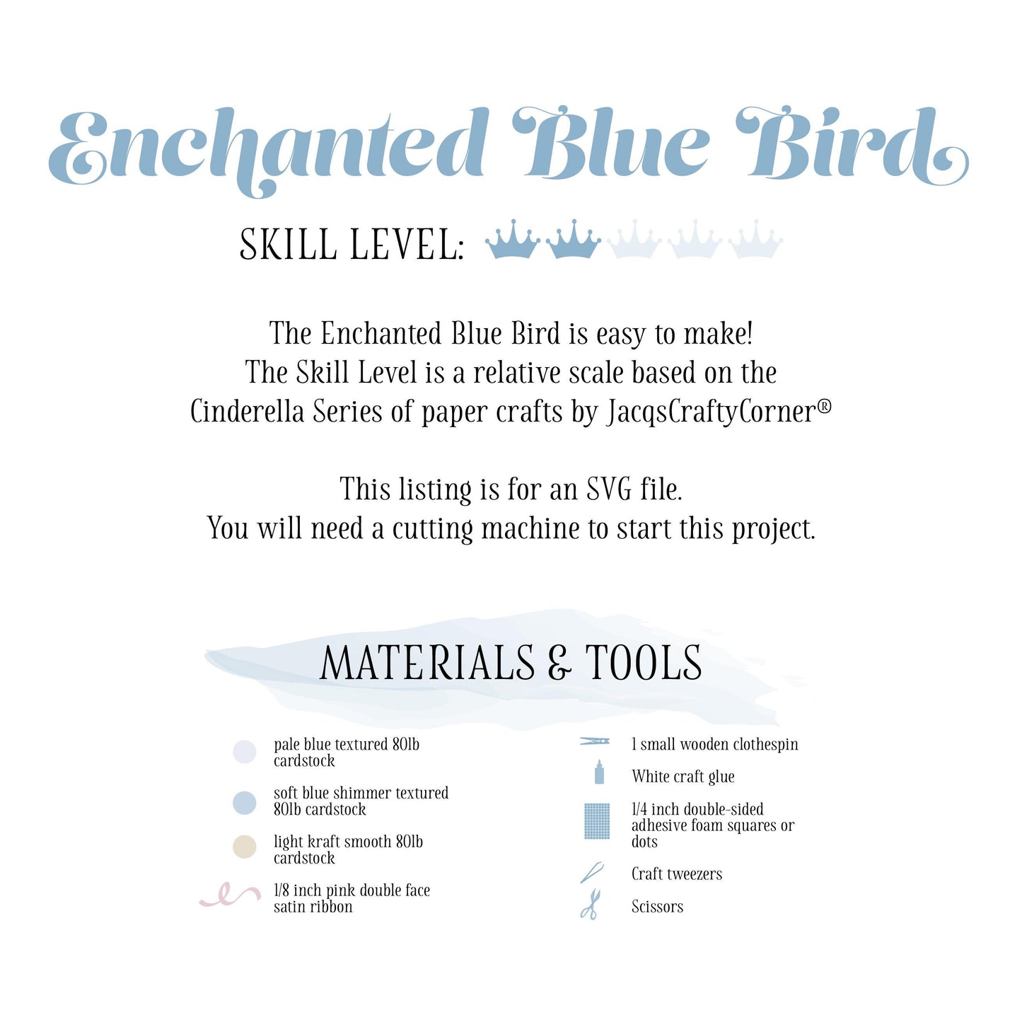 Enchanted Blue Bird SVG Paper Crafts: Cinderella Series