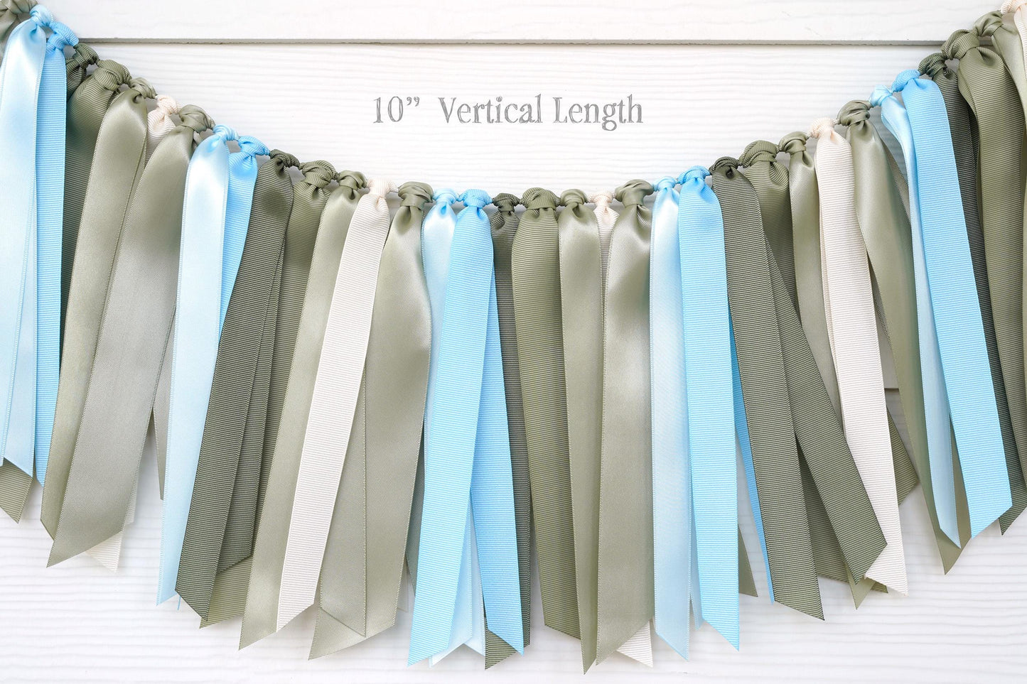 Sage Green Ribbon Garland: Baby Shower, Woodland Decor
