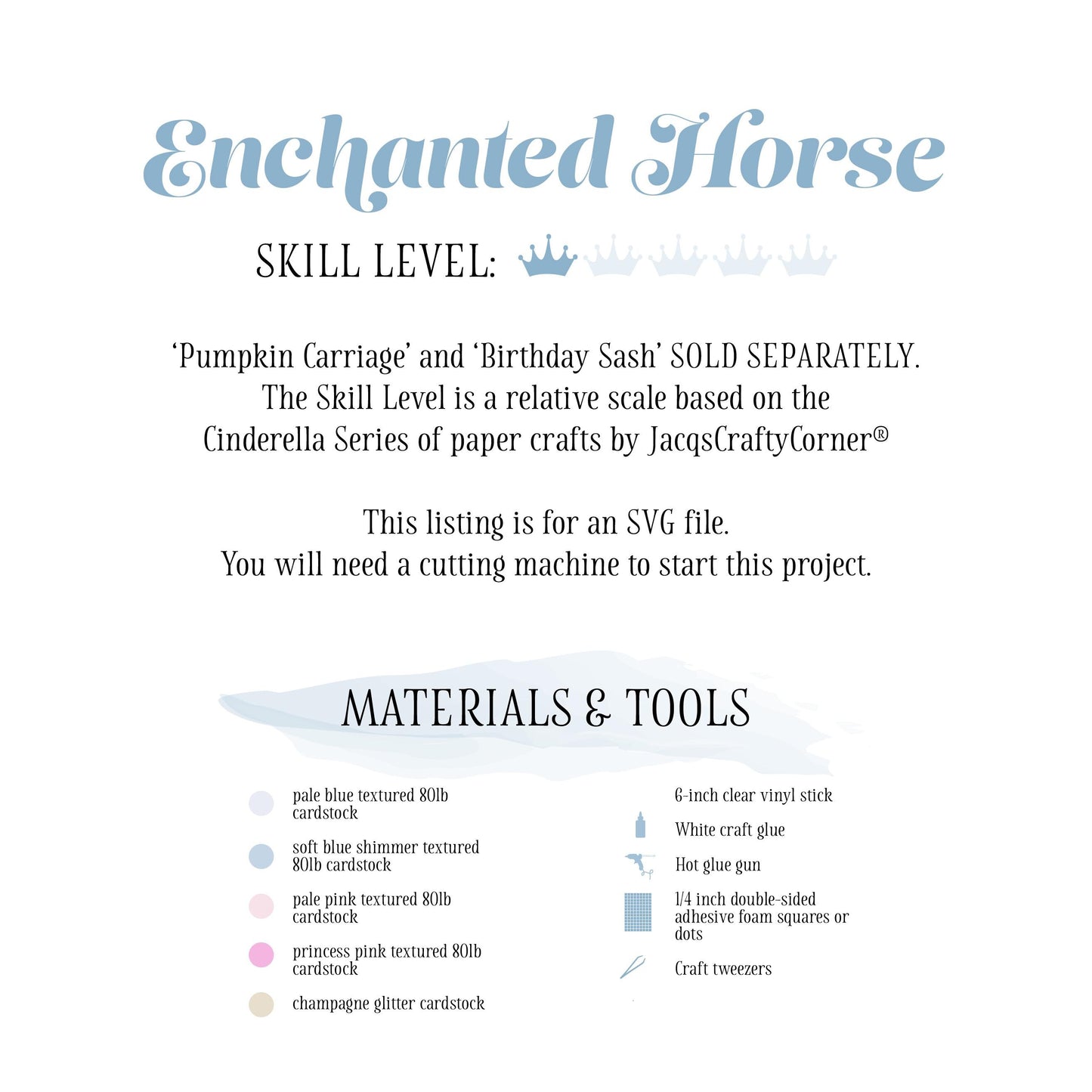 Enchanted Horse SVG Paper Crafts: Cinderella Series