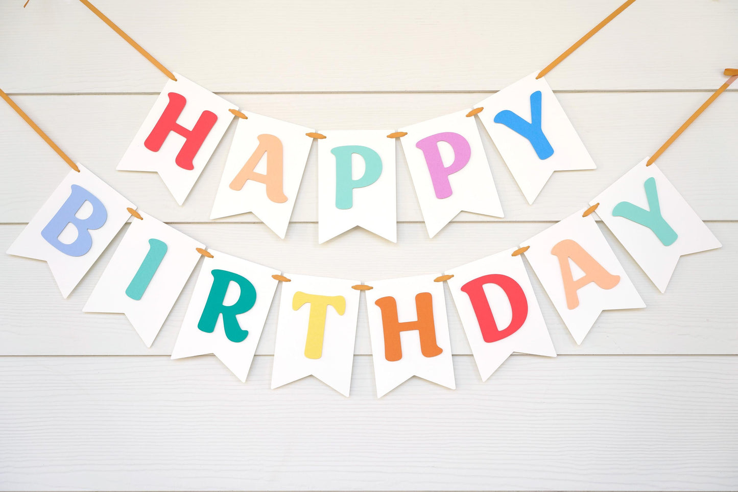 Colorful Happy Birthday Banner | Boho Rainbow