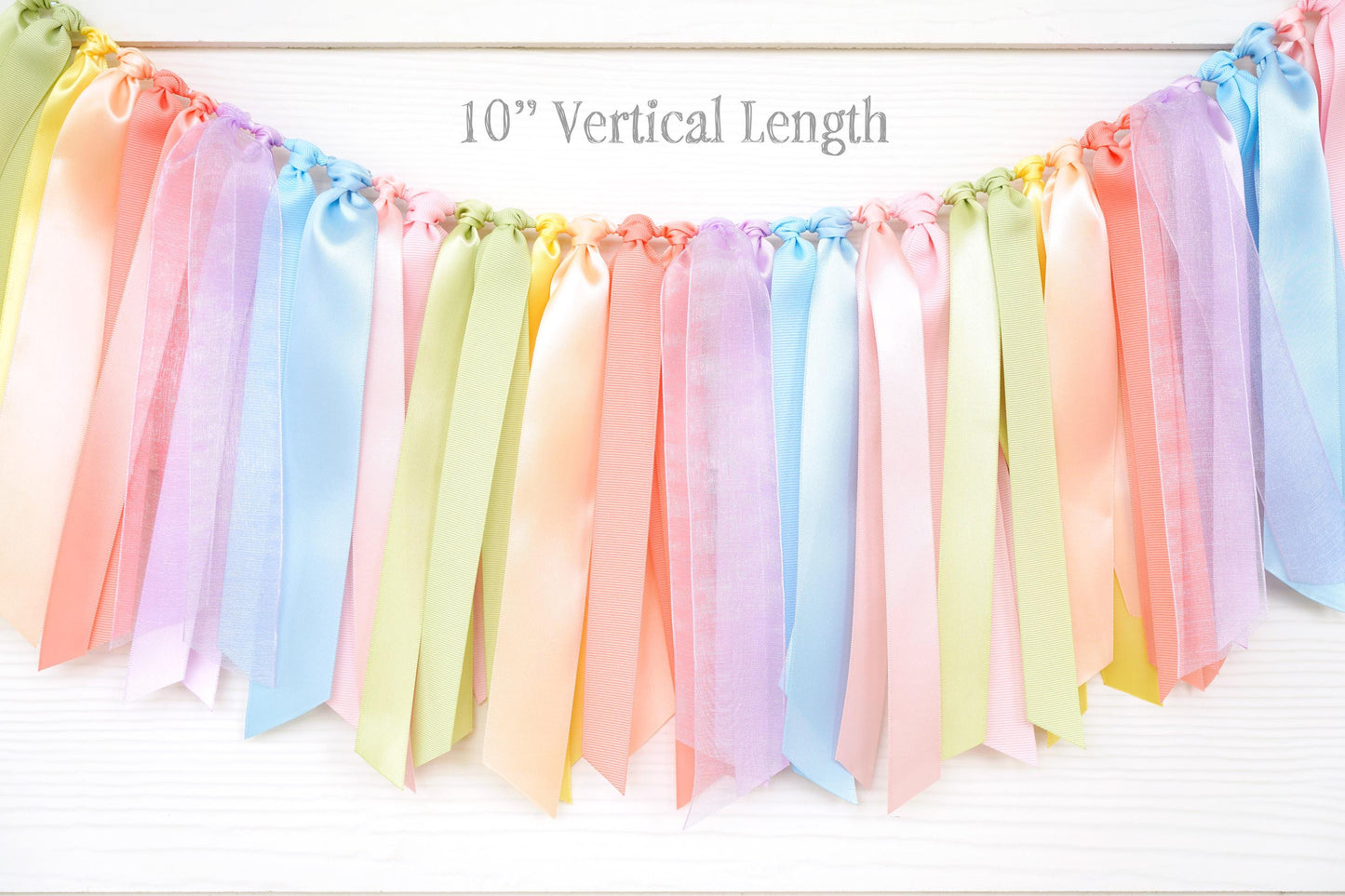Pastel Rainbow Ribbon Garland: Bluey Party Decorations