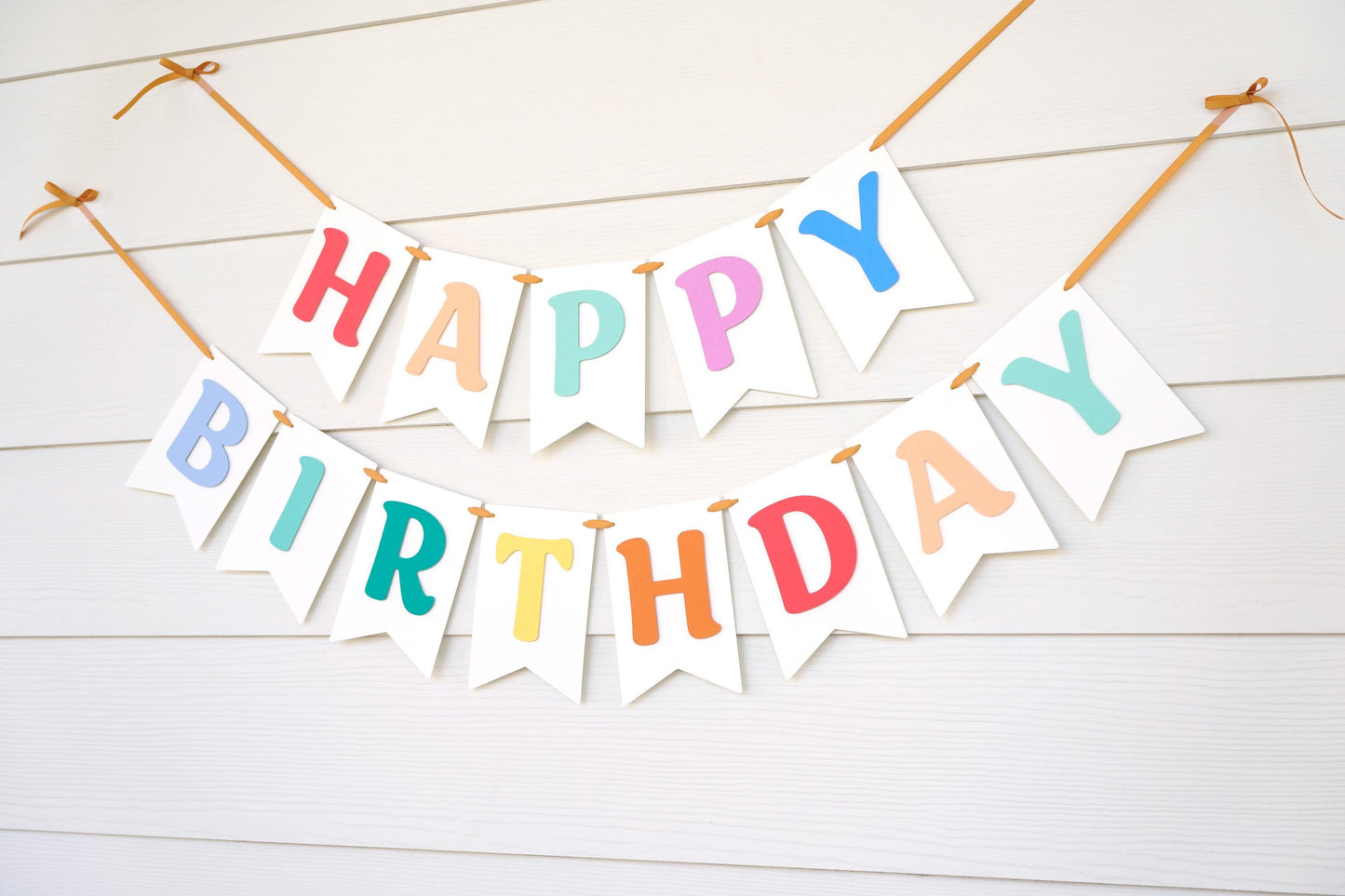 Colorful Happy Birthday Banner | Boho Rainbow