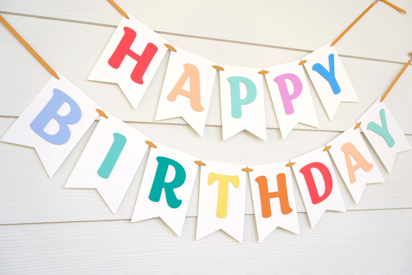 Colorful Happy Birthday Banner | Boho Rainbow