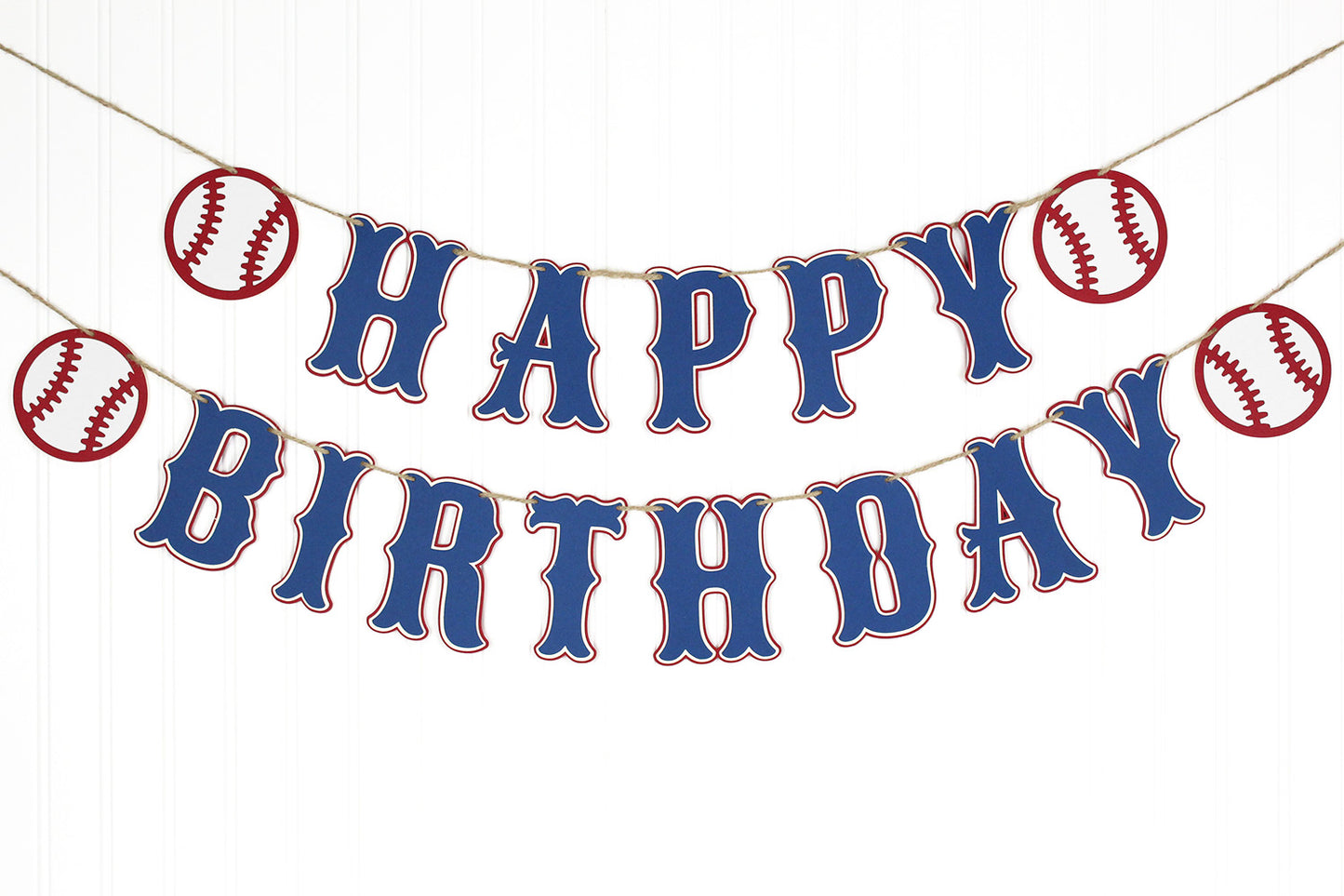 Baseball Inspired Happy Birthday Banner