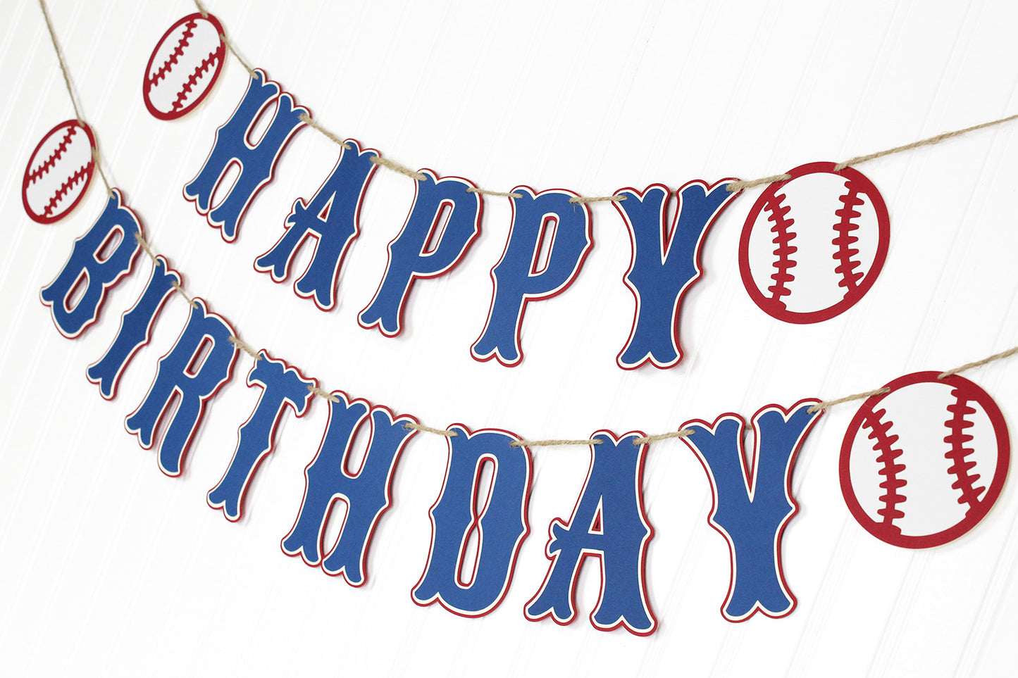 Baseball Inspired Happy Birthday Banner