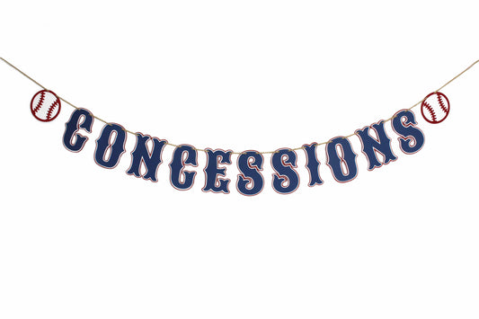 Baseball Inspired Concessions Banner
