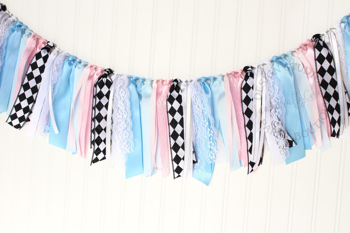 Alice in Wonderland Inspired Ribbon Garland