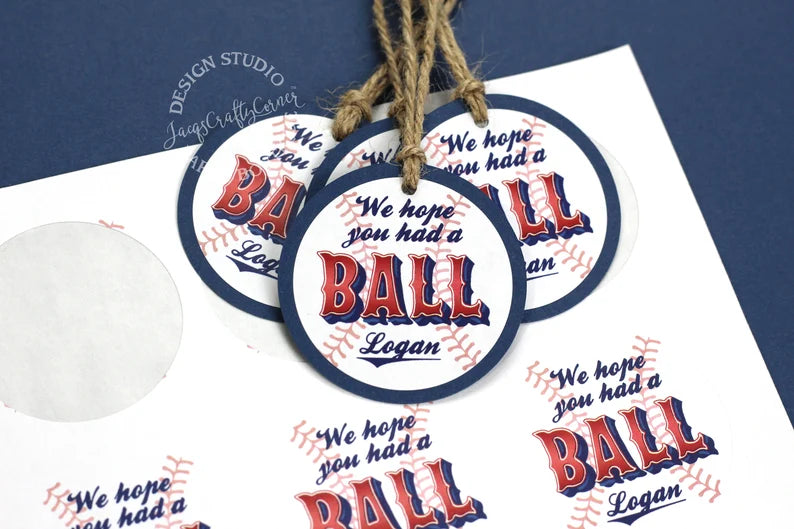 Baseball Inspired Personalized Sticker Hangtags