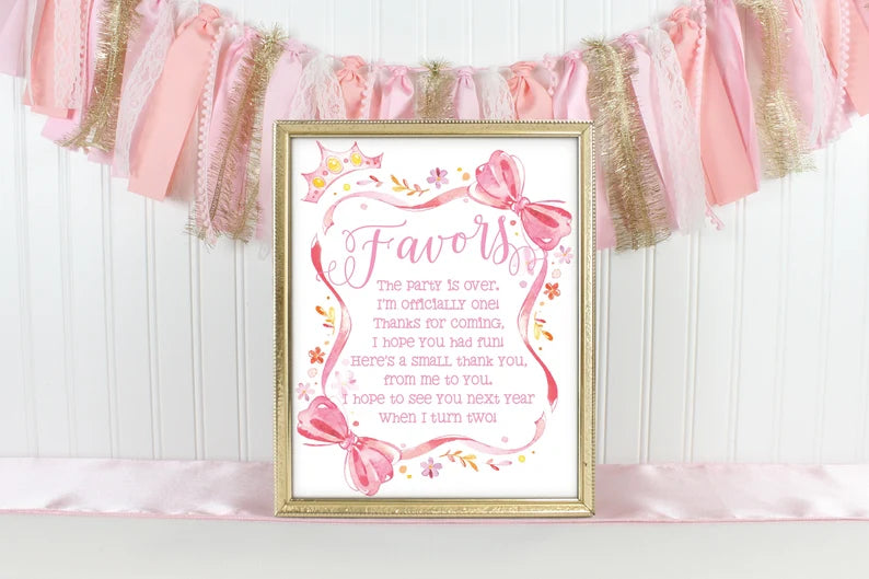 Princess Inspired Thank you Favor Sign