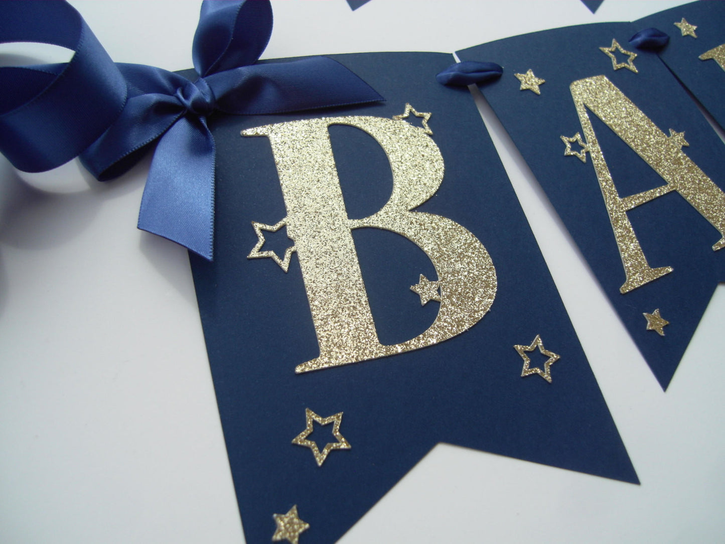 Navy Twinkle Baby Shower Banner