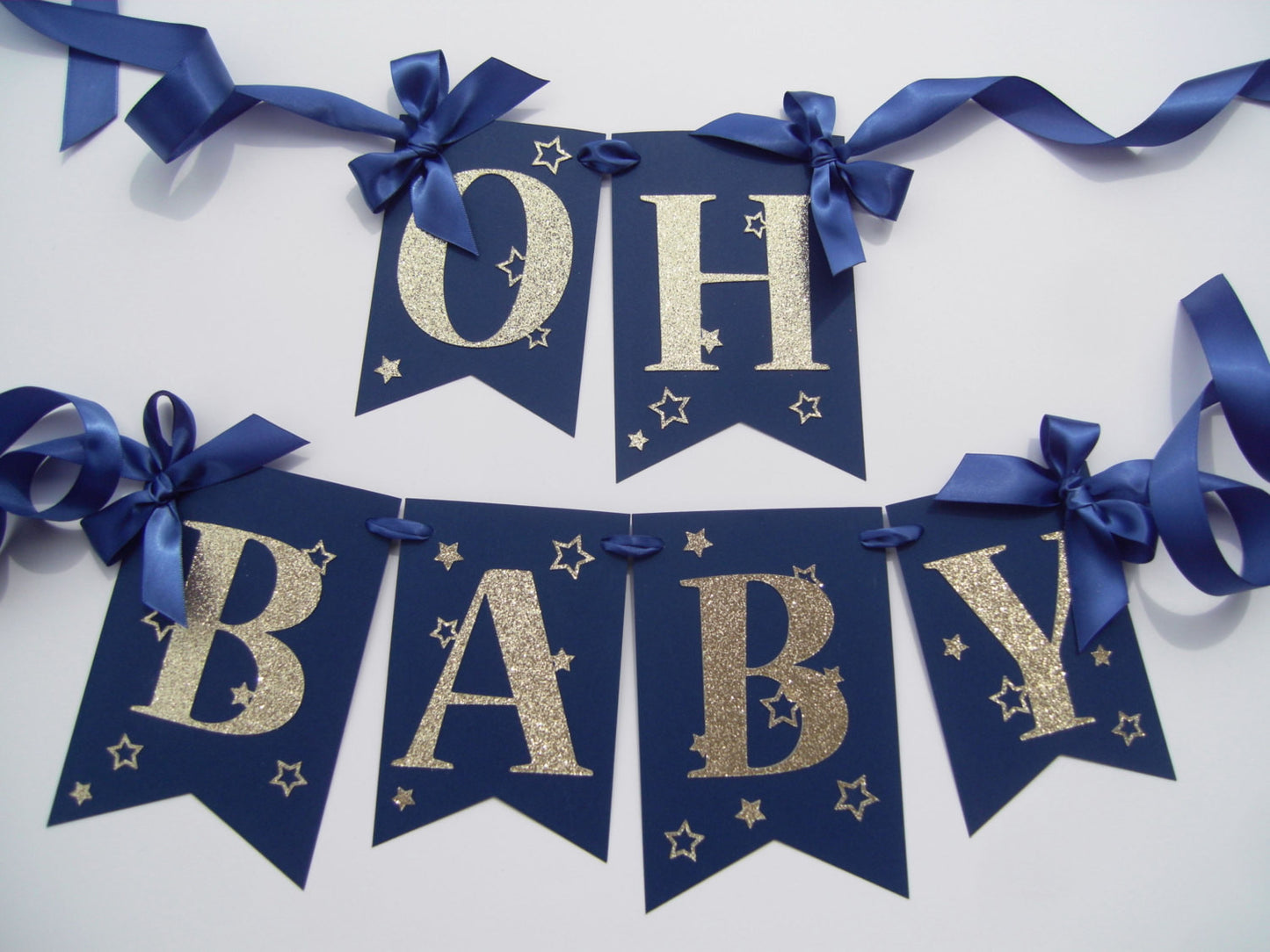 Navy Twinkle Baby Shower Banner